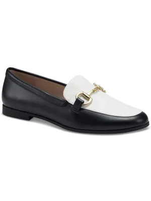 ALFANI Womens Black Color Block Hardware Accent Cushioned Gayle Round Toe Slip On Loafers Shoes M