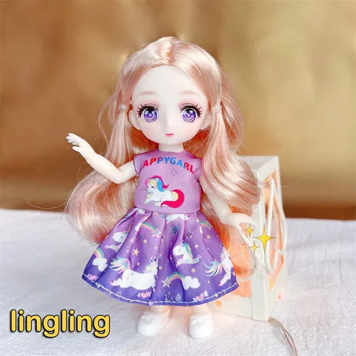 Anime-Inspired 16cm Doll with Movable Joints & Stylish Shoes