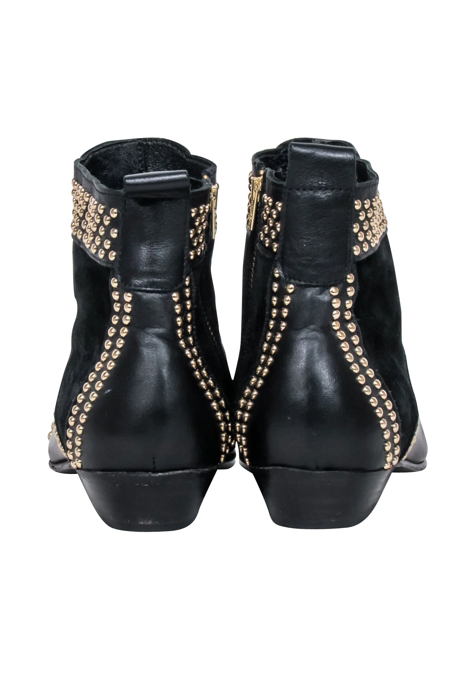 Anine Bing - Black Leather Studded Detail "Charlie" Short Boots Sz 9