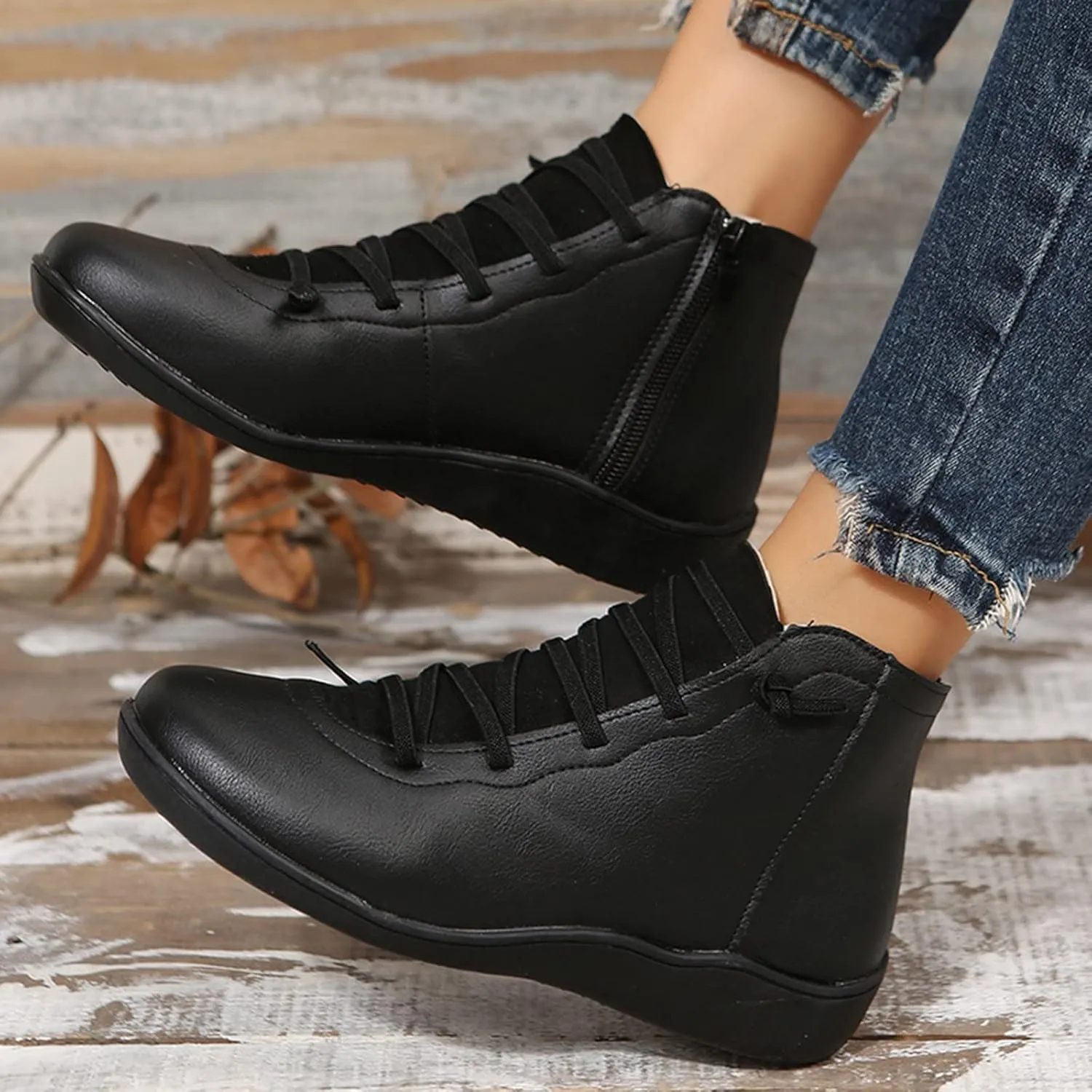 Boots for Women Ankle Heeled Booties for Women Womens Suede Ankle Boots Work Boot Shoe Laces Men Closed Head Cute Cozy Pointed Toe Stacked Mid Heel