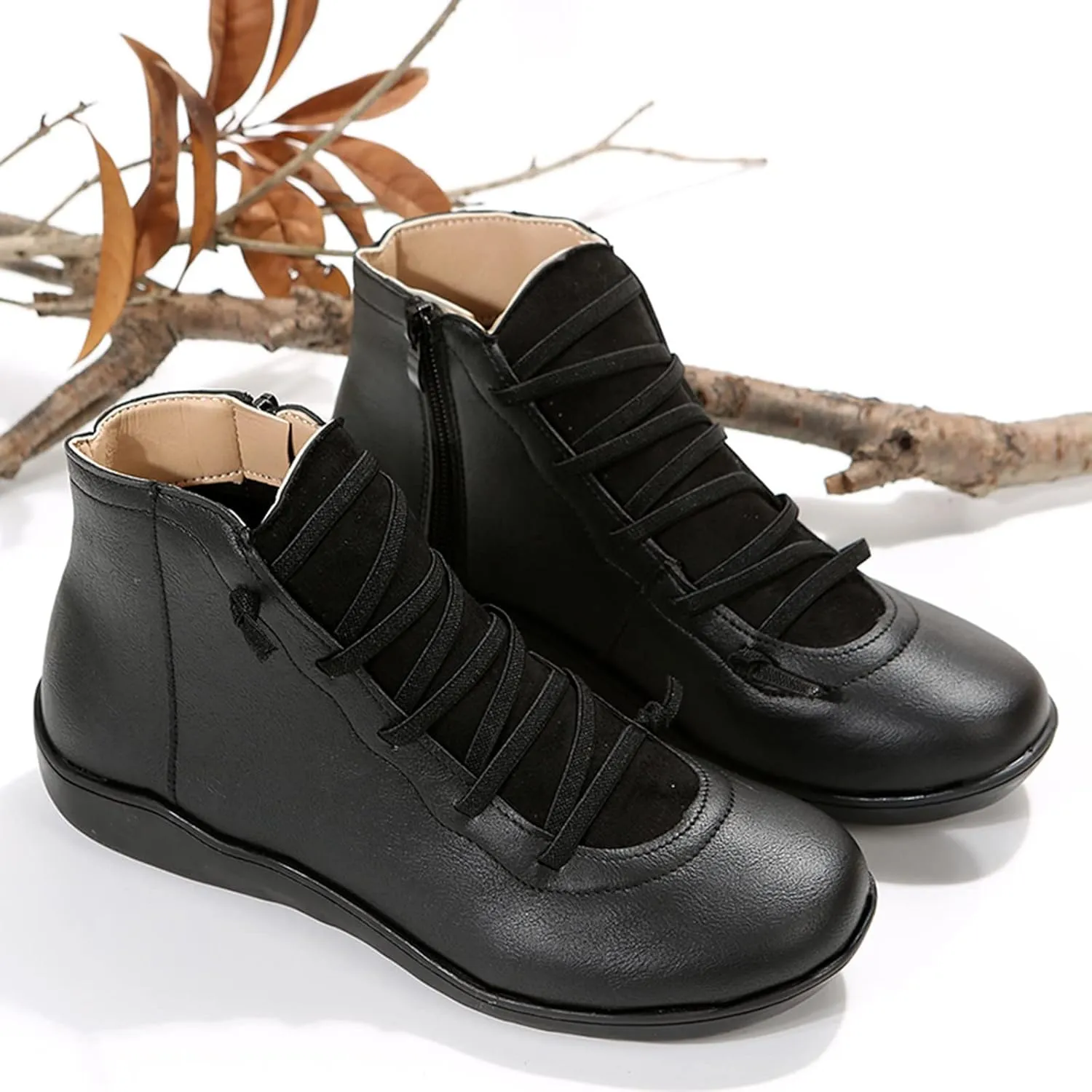 Boots for Women Ankle Heeled Booties for Women Womens Suede Ankle Boots Work Boot Shoe Laces Men Closed Head Cute Cozy Pointed Toe Stacked Mid Heel