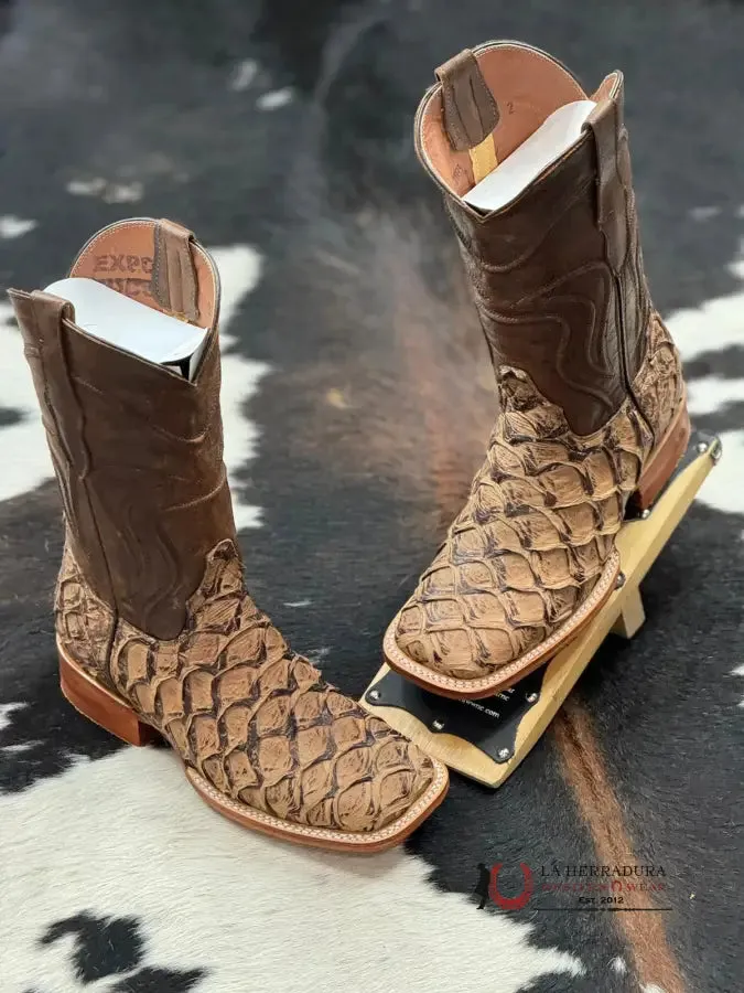 BOTAS DILIGENCIA ARAPAIMA PIRARUCU CAMEL MATTE