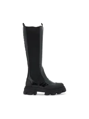 Croc-Embossed Chelsea Boots