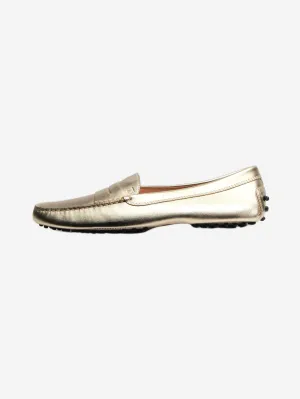 Gold metallic leather loafers - size EU 39.5