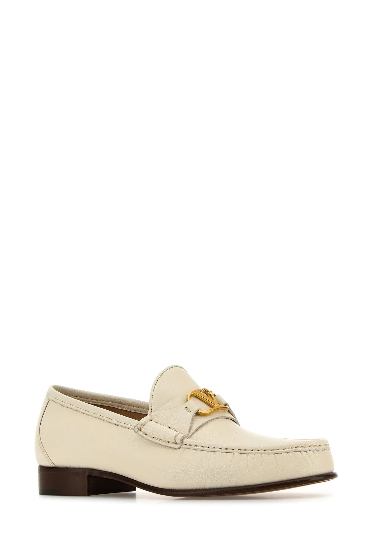 Ivory leather VLogo Signature loafers