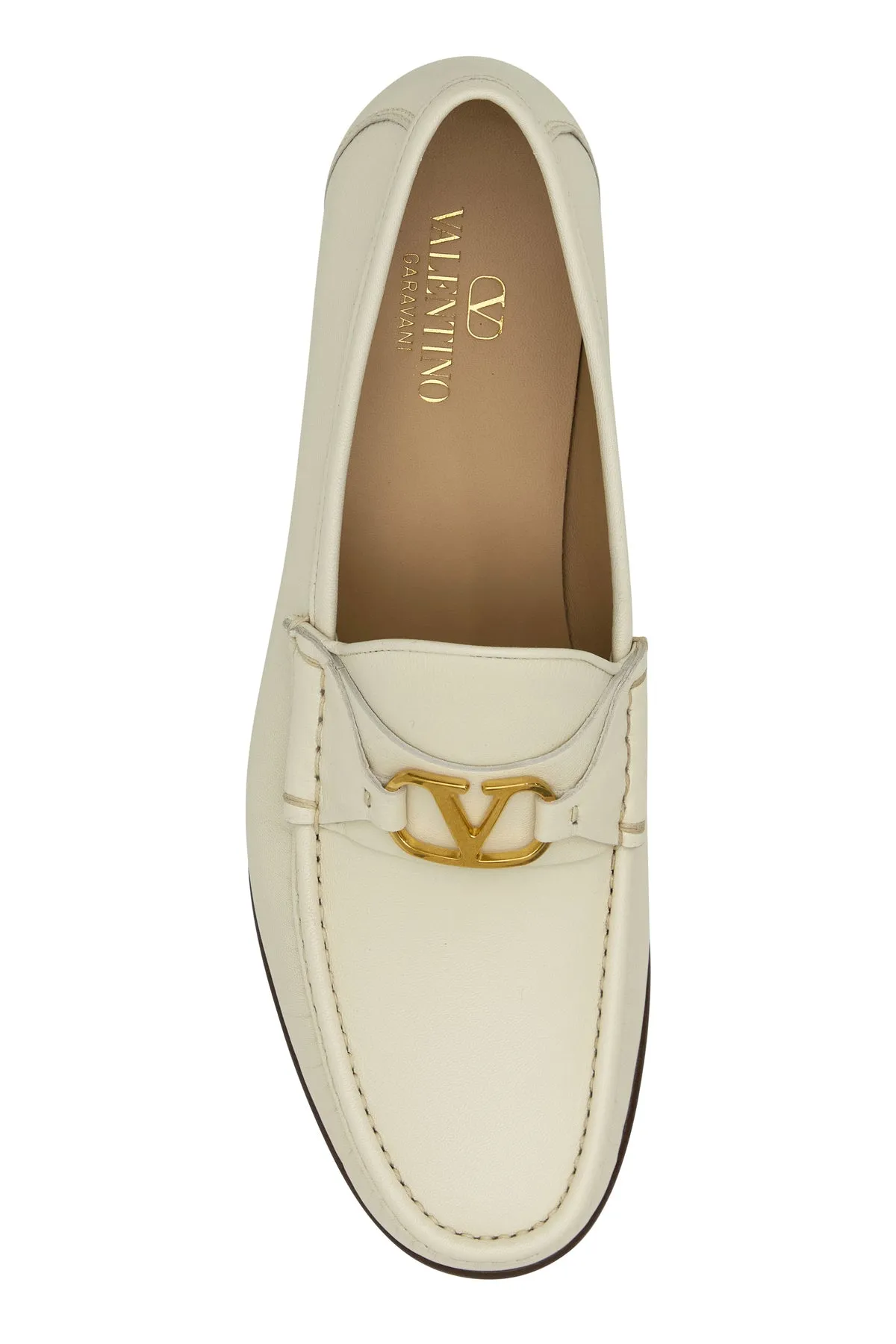 Ivory leather VLogo Signature loafers