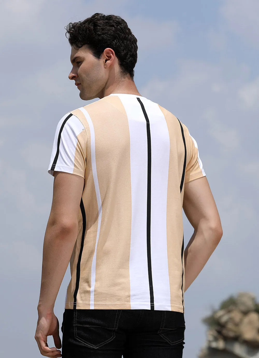 Khaki Stripe Crew