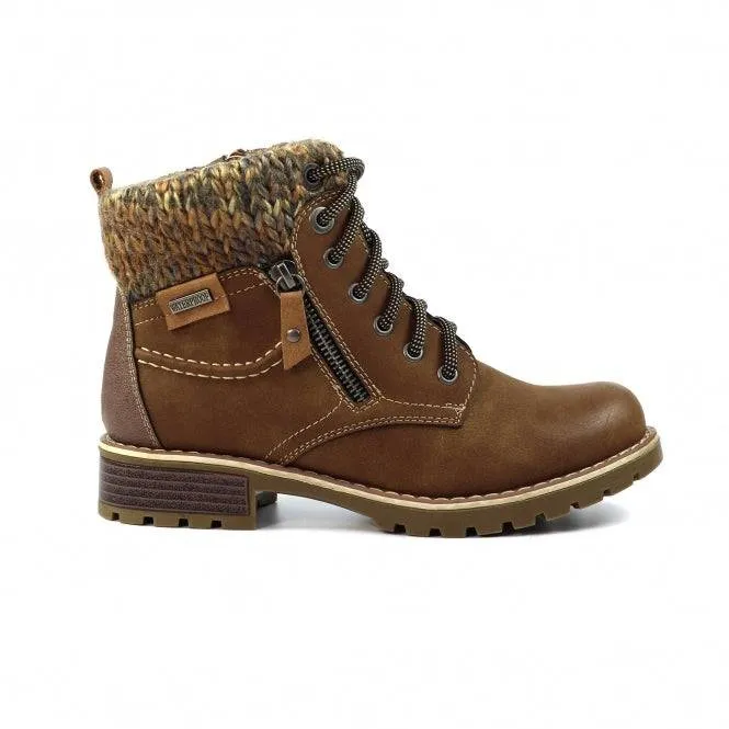 Lunar GLB123 Millie Ladies Tan Waterproof Zip & Lace Ankle Boots