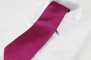 Mens Magenta & Black Striped 10cm Neck Tie