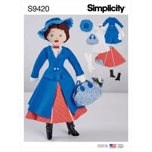 Simplicity Sewing Pattern S9420 17" Stuffed Doll and Clothes