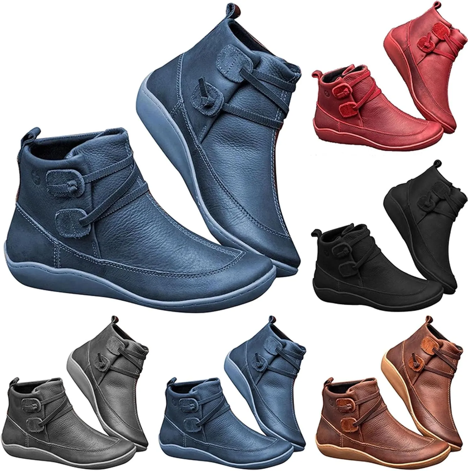 Snow Boots for Women Ankle Heel Booties for Women Womens Cowgirl Boots Square Toe Womens Bootie Round Toe Non Slip Slip On Closed Toe Wide Fit Available