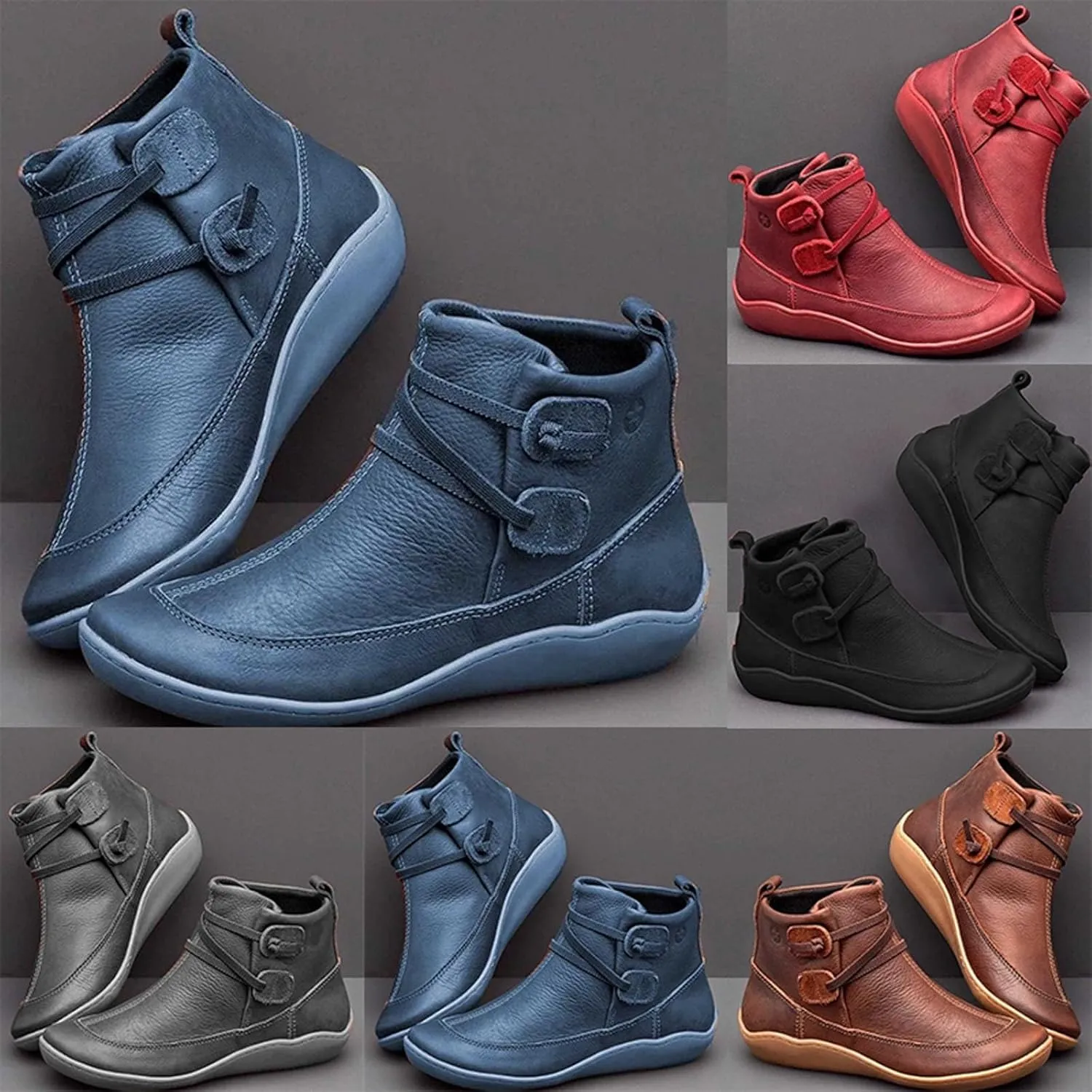 Snow Boots for Women Ankle Heel Booties for Women Womens Cowgirl Boots Square Toe Womens Bootie Round Toe Non Slip Slip On Closed Toe Wide Fit Available