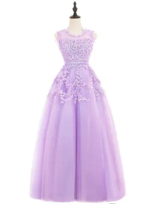 Solvbao Beautiful Purple Ball Gown Tulle Long Party Dress, A-line Prom Dress