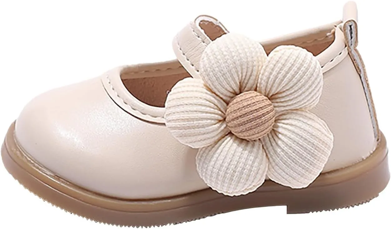 Toddler Baby Girls Mary Jane Dress Shoes for Part School Wedding Newborn Ballet Flat Flower Soft Dress Shoes