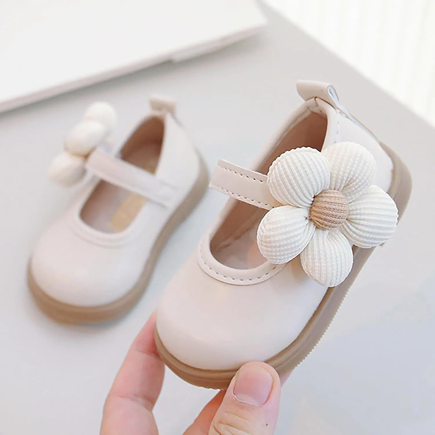 Toddler Baby Girls Mary Jane Dress Shoes for Part School Wedding Newborn Ballet Flat Flower Soft Dress Shoes