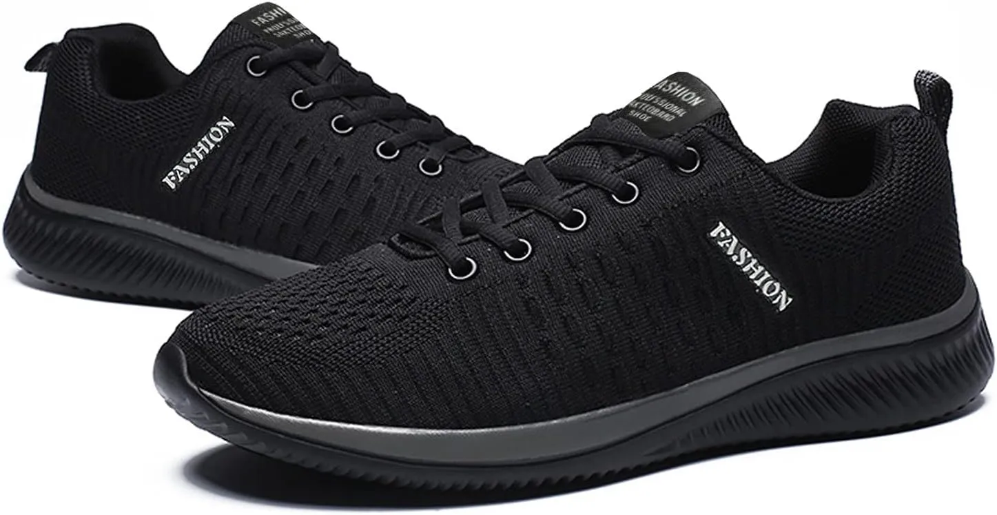 Women's Walking Shoes Mesh Breathable Lightweight Fashion Mens Running Shoes Sports Men's Shoes Casual Waterproof Sneakers Black Tennis Shoe Cross Trainer Shoe