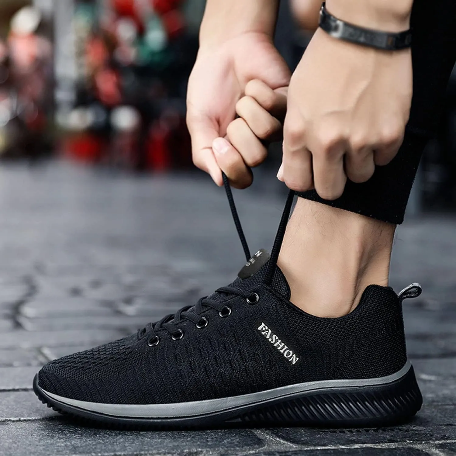 Women's Walking Shoes Mesh Breathable Lightweight Fashion Mens Running Shoes Sports Men's Shoes Casual Waterproof Sneakers Black Tennis Shoe Cross Trainer Shoe