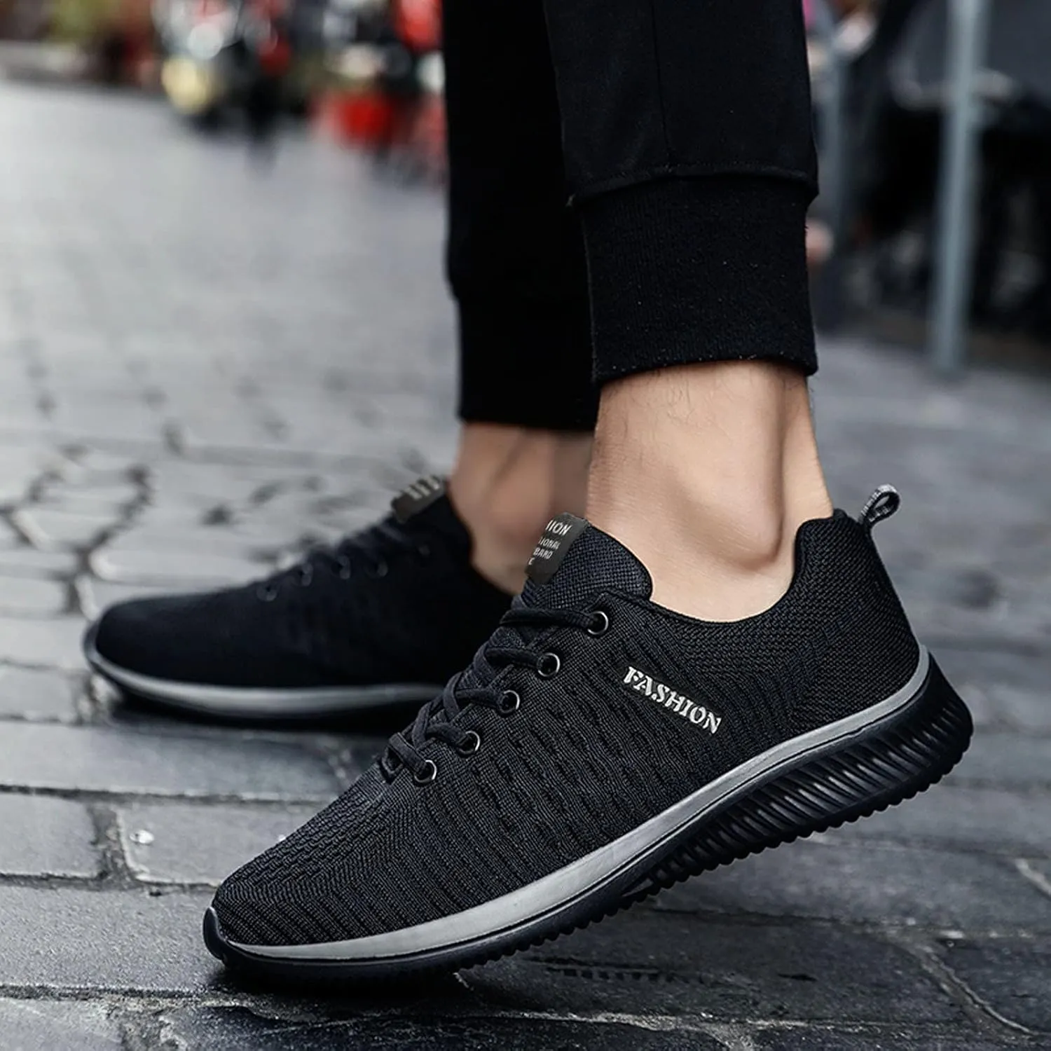 Women's Walking Shoes Mesh Breathable Lightweight Fashion Mens Running Shoes Sports Men's Shoes Casual Waterproof Sneakers Black Tennis Shoe Cross Trainer Shoe